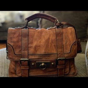 Frye Cameron Small Satchel color is cognac